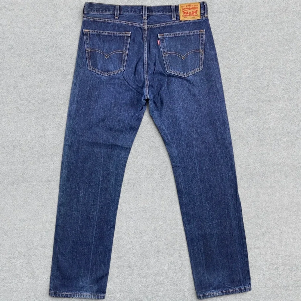 Levi's 505 Regular Fit Jeans Men's 38x33 Blue Denim Dark Wash Straight Leg
